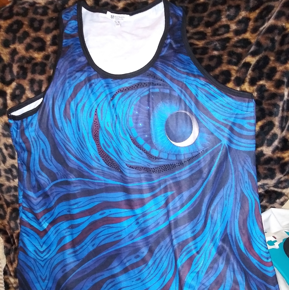 XL Michael Taylor razor back uneven hem Top